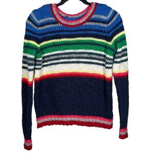 American Eagle Knit Sweater Rainbow Bright Wool‎ Acrylic blend Women’s Medium